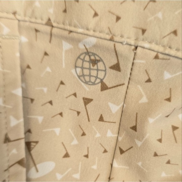 Adidas Shorts Mens 36 Ultimate Chino Golf Brown 8.5" Inseam Flags Print Golfer - Picture 6 of 7